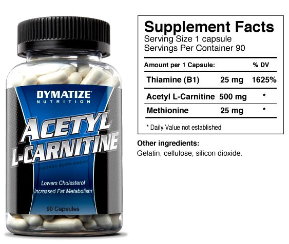 Dymatize Acetyl L-Carnitine Alcar Dymatize Acetyl L-Carnitine Alcar